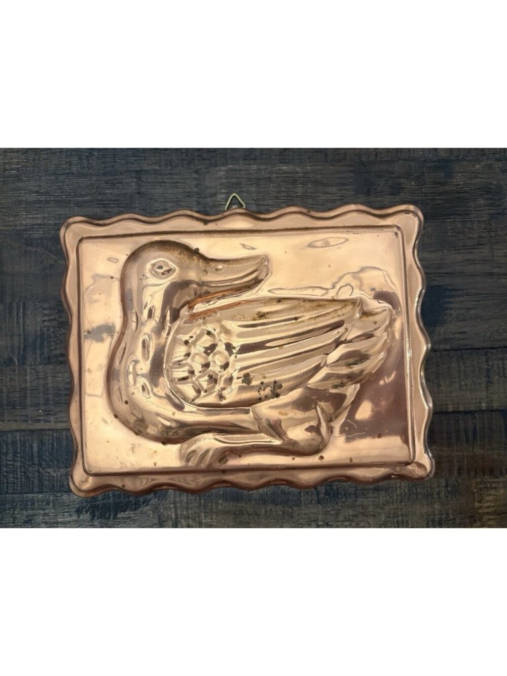 Copper Tin Lined Rectangular Duck Mold Wall Decor